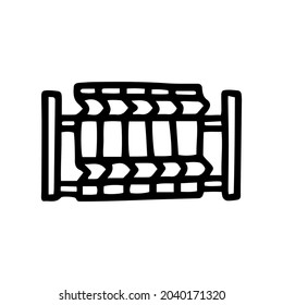 Mesh fence black line vector doodle simple icon