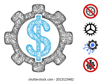Ilustración vectorial de 2d del equipo de desarrollo financiero de malla. El modelo se basa en un icono plano de equipo de desarrollo financiero. Formas de red modelo de equipo de desarrollo financiero abstracto.