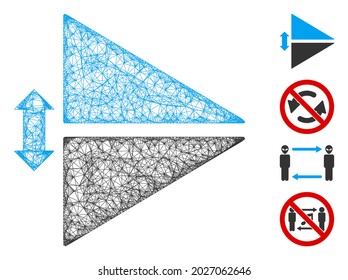 Mesh flip vertically web icon vector illustration. Carcass model is based on flip vertically flat icon. Mesh forms abstract flip vertically flat model.