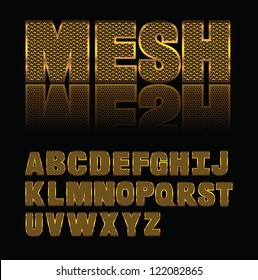 Mesh font alphabet symbol icon letters A through Z