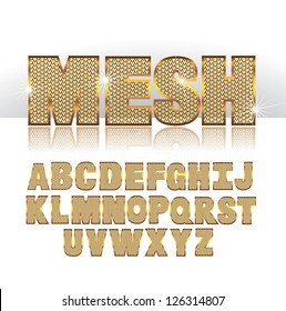 Mesh font alphabet symbol icon letters A through Z EPS 8 vector no open shapes or paths grouped for easy editing.