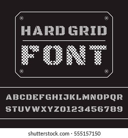 Mesh font alphabet. Vector mesh letters and numbers.