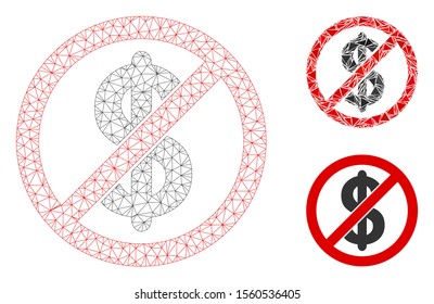 Mesh freemium model with triangle mosaic icon. Wire frame triangular mesh of freemium. Vector collage of triangles in different sizes, and color tinges. Abstract 2d mesh freemium,