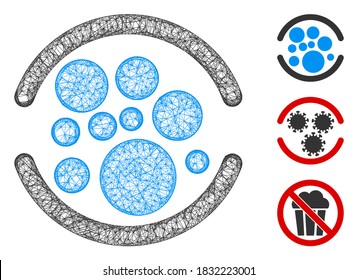 Mesh full polygonal web symbol vector illustration. Model is based on full flat icon. Triangle network forms abstract full flat model.
