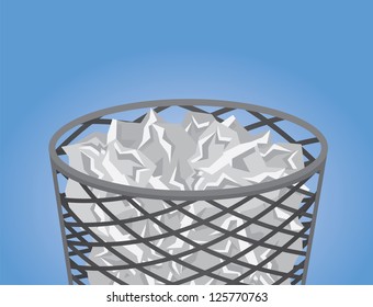 Mesh garbage filled with trash