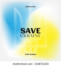 Der Farbverlauf-Mesh-Hintergrund. Ukraine Flaggenfarbhintergrund. Moderne Vektorvorlage für Broschüre, Flyer, Cover, Katalog, Poster. Stehen Sie mit der Ukraine!