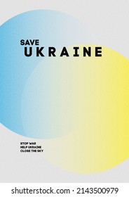 Mesh gradient colors background. Ukraine flag color background. Modern vector poster in A4 size. Save Ukraine