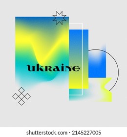 Mesh gradient colors background. Ukraine flag color background. Modern vector template for brochure, flyer, cover, catalog, poster. Stand with Ukraine.