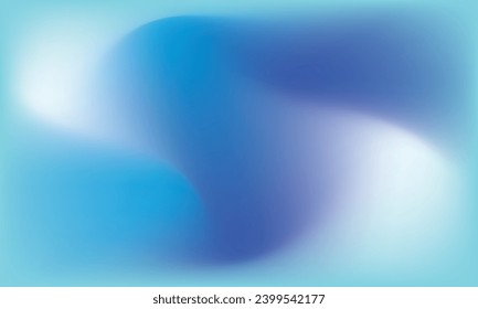 Mesh gradient curve blur background. Modern light liquid color of wave blue sea ocean aquatic. Freeze cool winter temperature. Smooth sky vector white, blue, navy, turquoise, aqua template wallpaper.