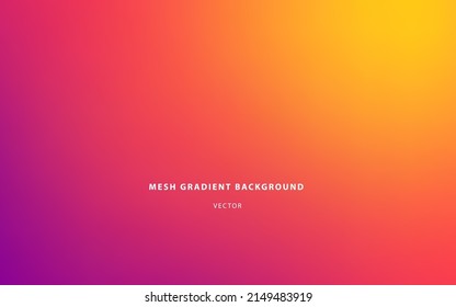 Mesh Gradient Vector Red, Pink, Yellow, Blue, Violet Background. Abstraction. Modern Cover Layout With White Text. Trendy Abstract Wallpaper. Corporate Business Design Template For Calendar, Catalog