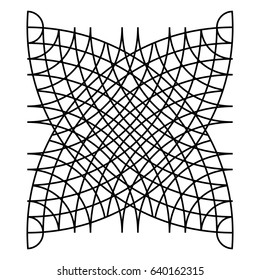 Mesh, grid element. Abstract geometric motif with intersecting lines