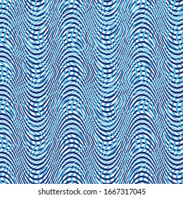 Mesh, grid pattern of wavy, criss-cross, zig-zag lines. Abstract lattice, grating, grill texture. Intersected, interlocked lines