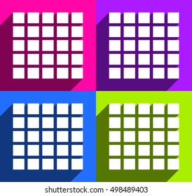 Mesh grid of squares. Simple icon.