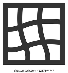 Mesh grid vector illustration on a white background. An isolated flat icon illustration of mesh grid with nobody.