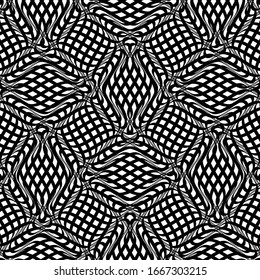 Malla, rejilla de ondulación, ondulada, curva (zig-zag, cruz-cruz) líneas. Parada paralela irregular con efecto de bobinado, acurrucarse, distorsión del movimiento / deformación.  Fondo de líneas sinuosas y llamativas, textura