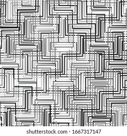 Mesh, grid of waving, wavy, curvy (zig-zag, criss-cross) lines. Irregular parallel stripe with winding, squiggle, wiggle distortion / deformation effect.  Sinuous, billowy lines background, texture
