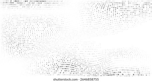Mesh grunge dotted halftone gradient texture. Vanishing polka dot background simple abstract
