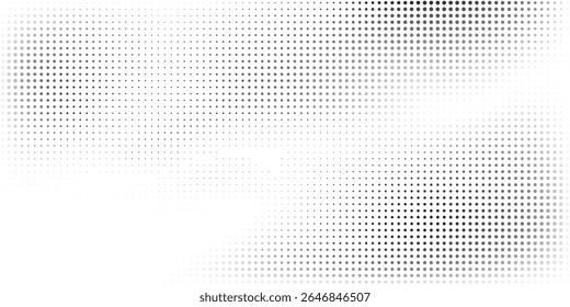 The mesh halftone gradient texture. Vanishing polka dot background. Repeating dots gradation pattern simple abstract design
