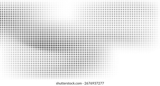 Gitterhalbtongradientenstruktur. Verschwindender Polka-Punkt-Hintergrund. Abstraktes, einfaches Design mit wiederholten Punkten