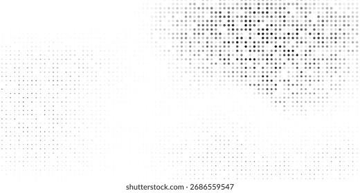 Mesh halftone gradient texture. Vanishing polka dot background. Repeating dots gradation abstract modern