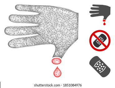 Die Mesh Hand wundete polygonal Web-Symbol Vektorgrafik. Das Modell basiert auf einem handgewickelten flachen Symbol. Triangle bildet abstraktes handgewickeltes Flach-Modell.