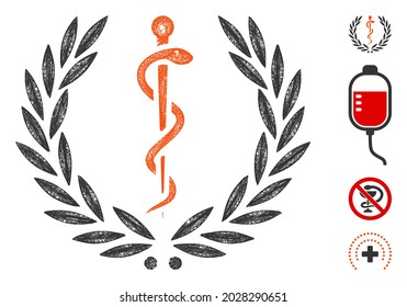 Mesh healh care emblem web symbol vector illustration. Carcass model is based on healh care emblem flat icon. Network forms abstract healh care emblem flat carcass.