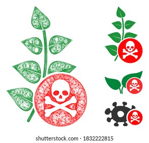 Mesh Herbicide Toxin Polygonal Web 2d Vector Illustration. Model Is Based On Herbicide Toxin Flat Icon. Triangular Mesh Forms Abstract Herbicide Toxin Flat Model.