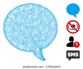 Mesh hint web icon vector illustration. Carcass model is based on hint flat icon. Network forms abstract hint flat model. Wire frame flat web network isolated on a white background.