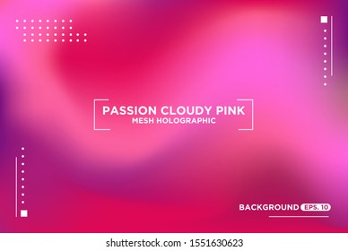MESH HOLOGRAPHIC BACKGROUND PASSION CLOUDY PINK COLOR. This background is suitable for being any background for your design.