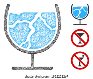 Hielo de malla bebe la ilustración de un icono web poligonal vectorial. El modelo de canal se basa en el icono plano de la bebida helada. La red triangular forma un modelo de hielo abstracto de bebida plana.