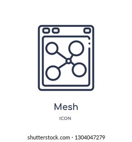 mesh icon from user interface outline collection. Thin line mesh icon isolated on white background.