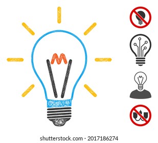 Mesh invent bulb web icon vector illustration. Carcass model is based on invent bulb flat icon. Mesh forms abstract invent bulb flat model. wireframe flat line network isolated on a white background.