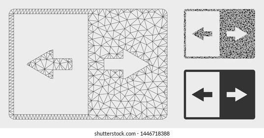 Mesh invert model with triangle mosaic icon. Wire carcass polygonal mesh of invert. Vector mosaic of triangles in variable sizes, and color tinges. Abstract 2d mesh invert, designed with triangles.