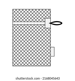 Mesh laundry bag pictogram vector illustration.