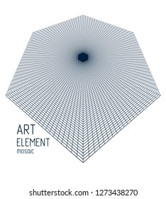 Mesh lines 3d vector design geometric shape, abstract background dimensional low poly art.