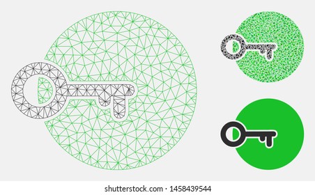 Mesh login model with triangle mosaic icon. Wire carcass triangular network of login. Vector mosaic of triangle elements in different sizes, and color shades. Abstract 2d mesh login,