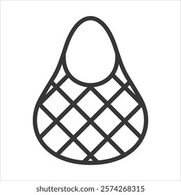 Mesh Market Bag Icon Vector Illustration Outline