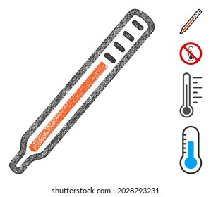 Ilustración vectorial del icono web del termómetro médico de malla. El modelo se basa en el icono plano del termómetro médico. La malla forma un modelo abstracto de termómetro médico plano.