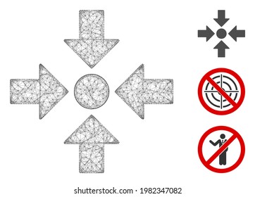 Mesh meeting point polygonal web icon vector illustration. Model is based on meeting point flat icon. Triangular net forms abstract meeting point flat carcass.