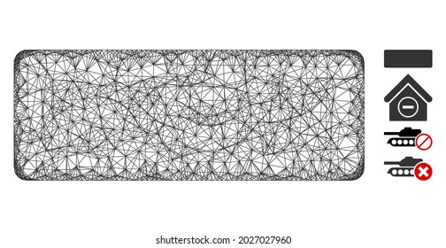 Mesh minus web icon vector illustration. Carcass model is based on minus flat icon. Network forms abstract minus flat model. Wire frame flat line network isolated on a white background.