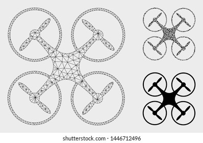 Mesh model with triangle mosaic icon. Wire frame polygonal mesh of . Vector composition of triangle parts in various sizes, and color tones. Abstract flat mesh ,