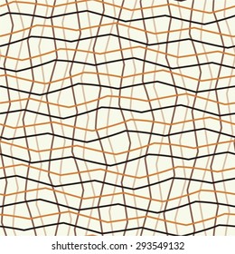 The mesh monochrome pattern of curved lines, seamless vector background.