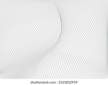 Mesh net structure texture - isolated line art vector illustration editable stoke