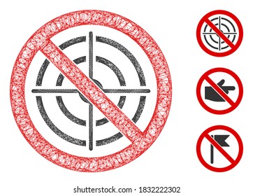 Mesh no aim polygonal web icon vector illustration. Model is based on no aim flat icon. Triangular net forms abstract no aim flat model.