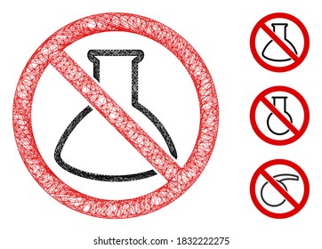 Mesh no analysis retort polygonal web icon vector illustration. Carcass model is based on no analysis retort flat icon. Triangular network forms abstract no analysis retort flat model.
