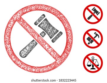Mesh no bids polygonal web icon vector illustration. Model is created from no bids flat icon. Triangular network forms abstract no bids flat carcass.