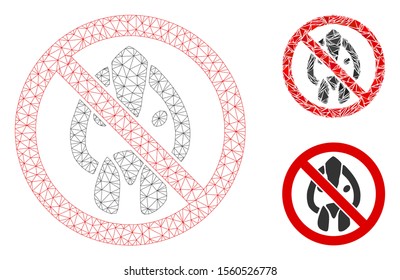 Mesh no chicken head model with triangle mosaic icon. Wire carcass triangular mesh of no chicken head. Vector mosaic of triangle elements in different sizes, and color tones.