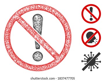Mesh keine Ausrufezeichen polygonal Web-Symbol Vektorgrafik. Die Abstraktion basiert auf keiner Ausrufezeichen. Das Dreiecksnetz bildet abstrakt keinen Ausrutscher flacher Schlachtkörper.