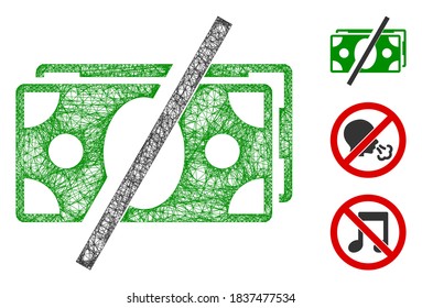 Mesh no fees polygonal web 2d vector illustration. Carcass model is based on no fees flat icon. Triangle network forms abstract no fees flat model.