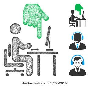 Mesh-Büro verwenden polygonal Web-Symbol Vektorgrafik. Das Modell basiert auf der Verwendung eines flachen Symbols für Bürozwecke. Dreiecksnetz-Formulare abstrakte Büro verwenden flache Modell.